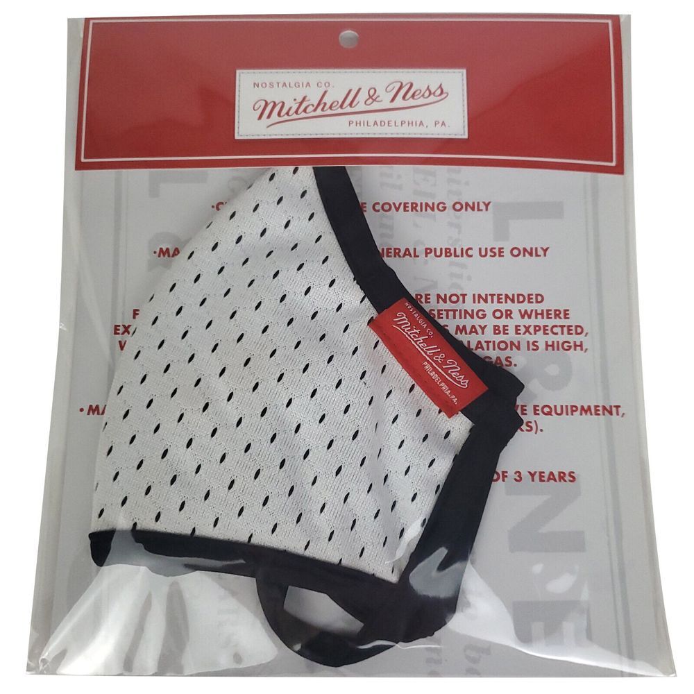 Mitchell &‎ Ness White Jersey Face Mask Antibacterial UV Protection Adjustable